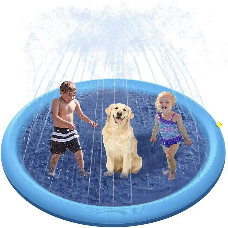 100/170cm Summer Pets Swimming Pool - Inflatable Water Sprinkler Pad & Cooling Mat, Outdoor Interactive Fountain Toy for Dogs - Image 8