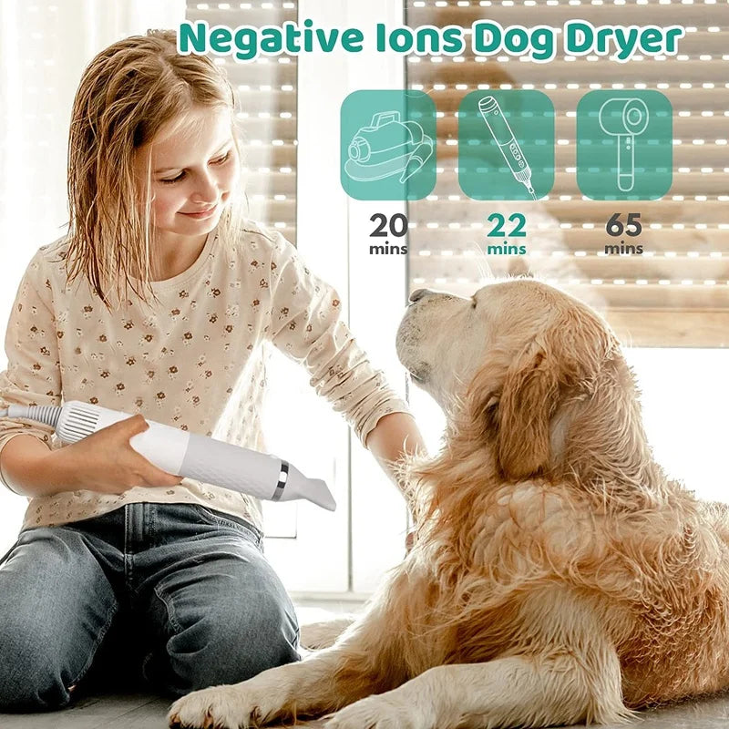 Dog Hair Dryer 5 In 1 Handheld Dog Dryer Pet Dog Blow Dryer With Temperature Adjustment For Home Travel US Plug - Image 5